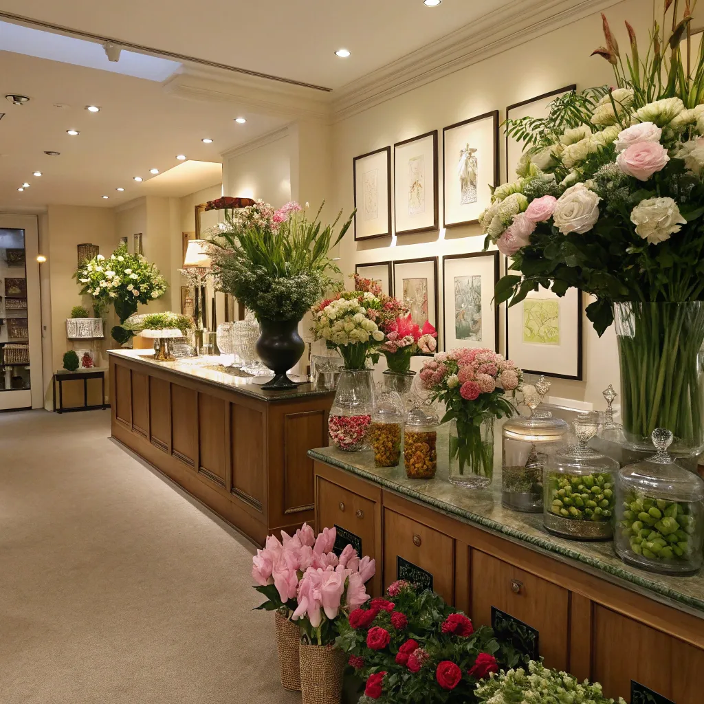 Interior of a sophisticated flower boutique
